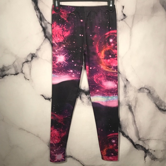 Galaxy Print Leggings Stretchy - Picture 2 of 5